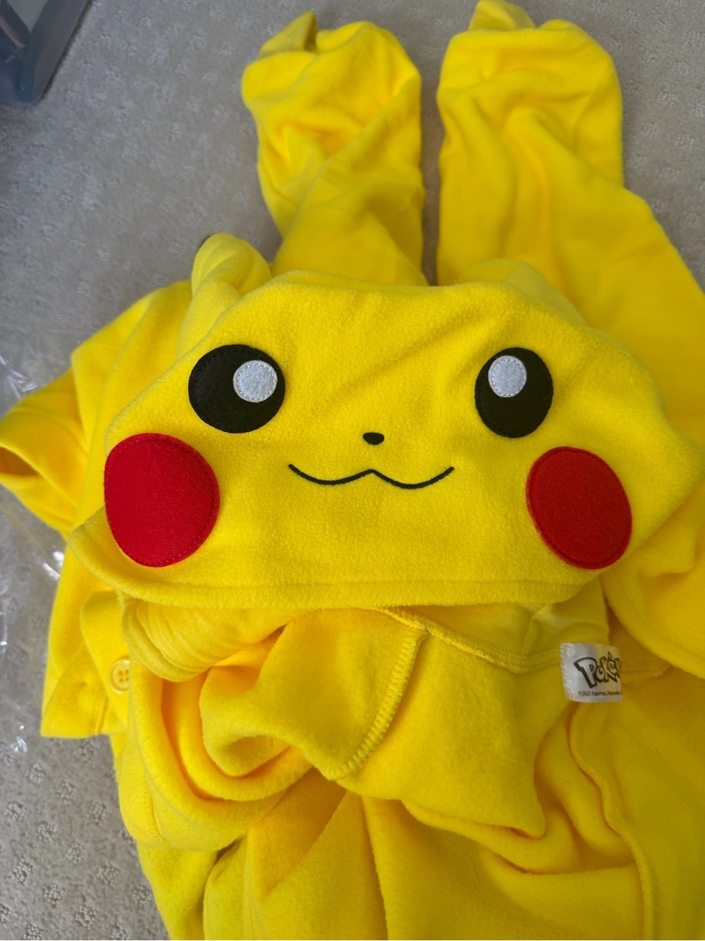 Pikachu Yellow Pokemon Hooded Onesie